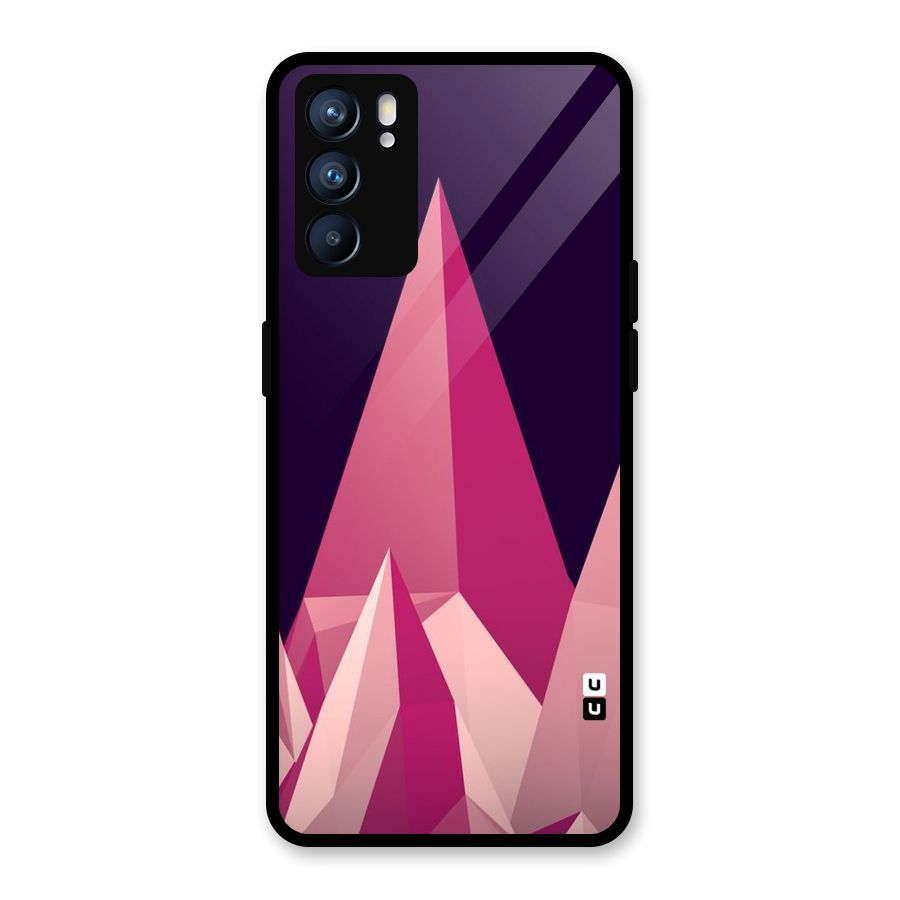 Pink Sharp Glass Back Case for Oppo Reno6 5G