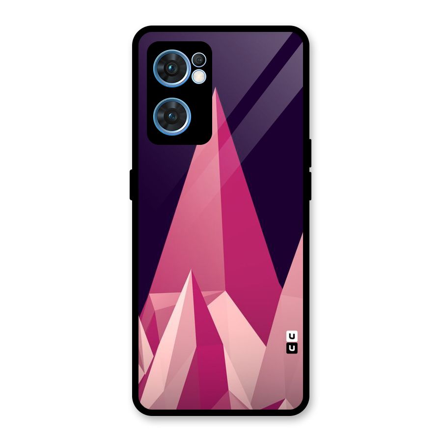 Pink Sharp Glass Back Case for Oppo Reno7 5G