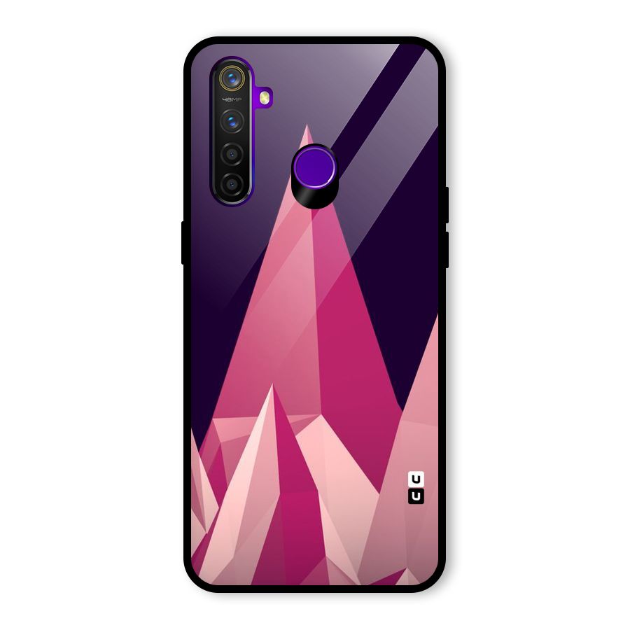 Pink Sharp Glass Back Case for Realme 5 Pro
