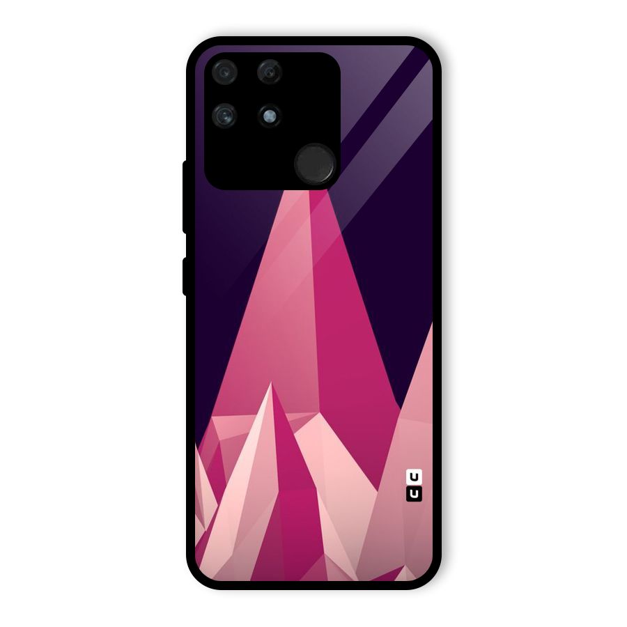 Pink Sharp Glass Back Case for Realme Narzo 50A