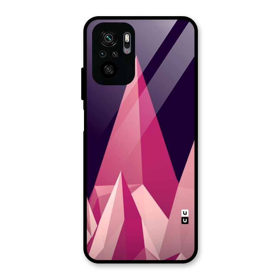 Pink Sharp Glass Back Case for Redmi Note 10S