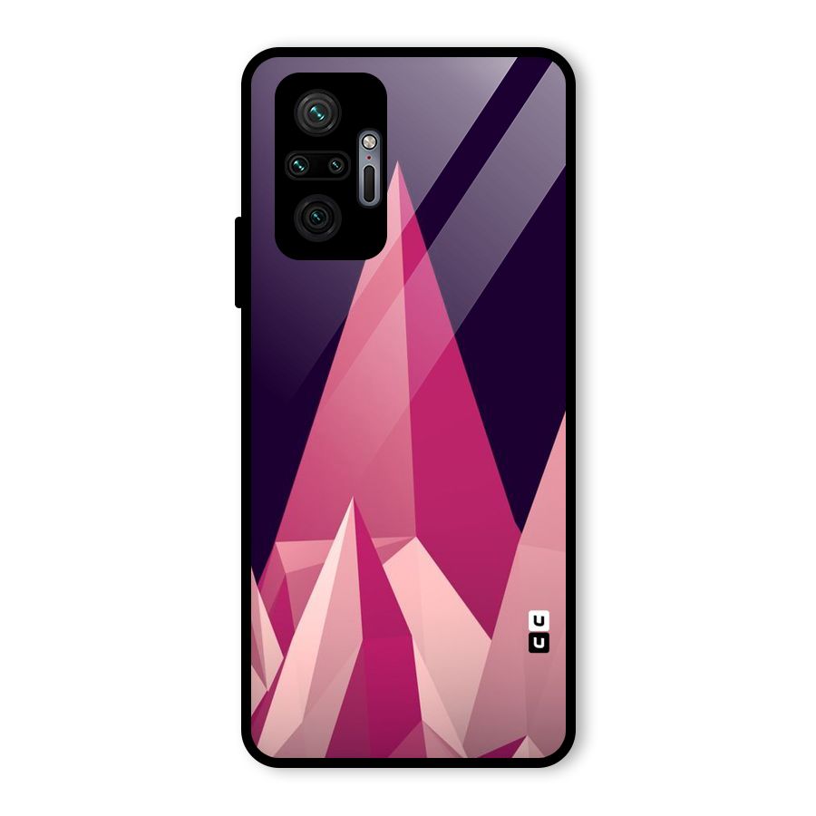 Pink Sharp Glass Back Case for Redmi Note 10 Pro