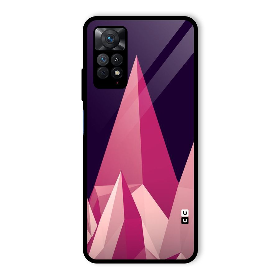 Pink Sharp Glass Back Case for Redmi Note 11 Pro