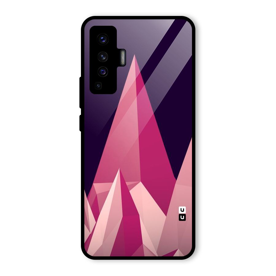 Pink Sharp Glass Back Case for Vivo X50