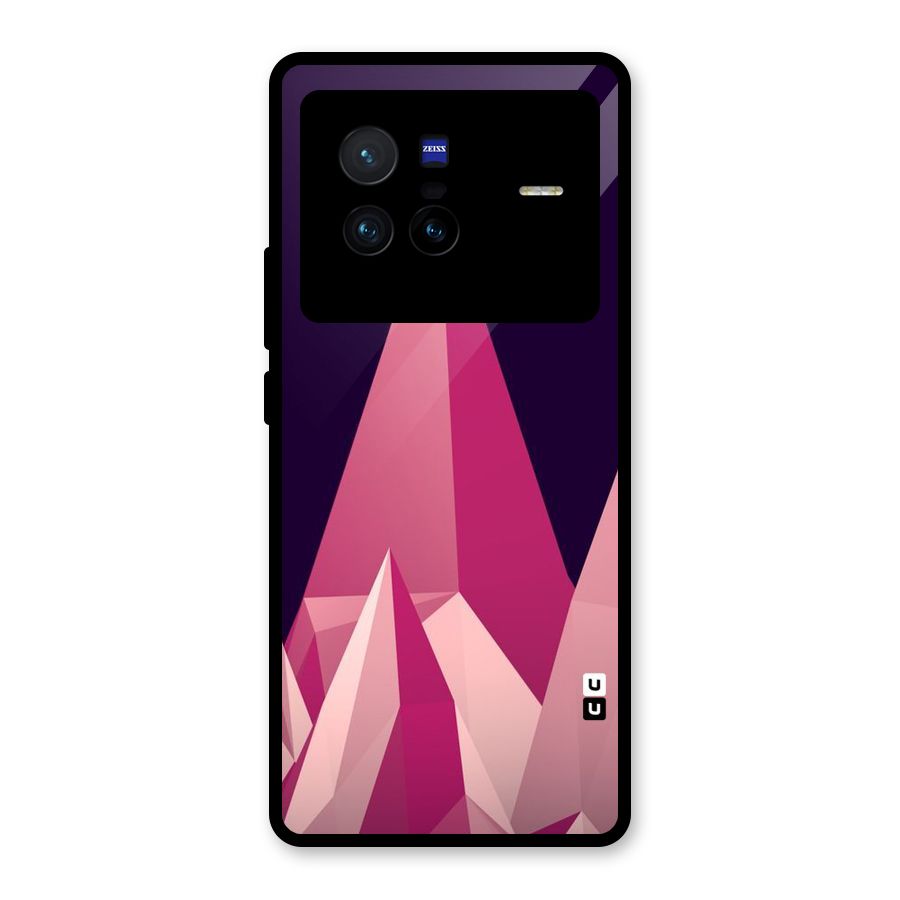 Pink Sharp Glass Back Case for Vivo X80