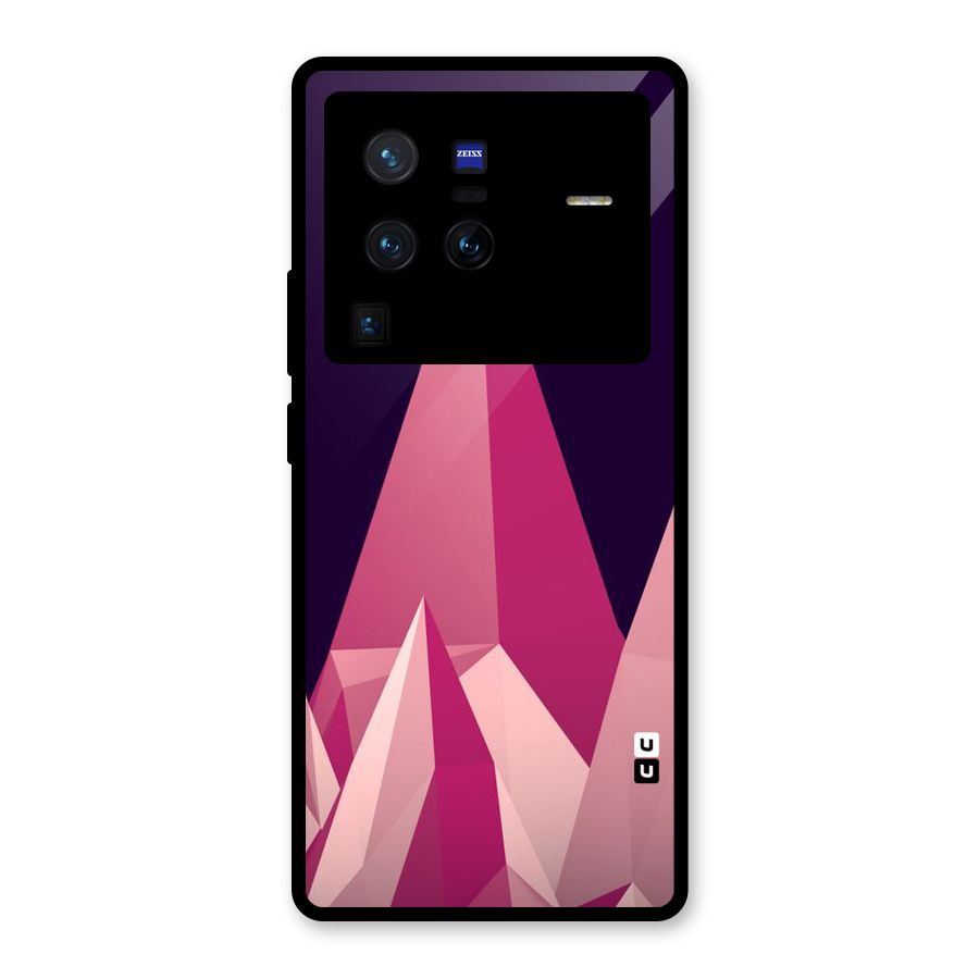Pink Sharp Glass Back Case for Vivo X80 Pro
