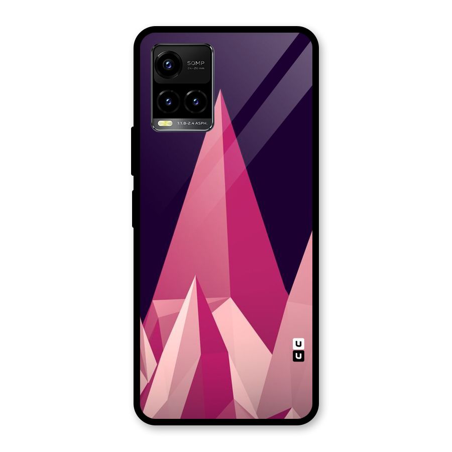 Pink Sharp Glass Back Case for Vivo Y21T