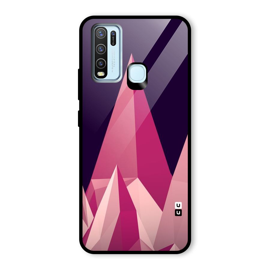 Pink Sharp Glass Back Case for Vivo Y50