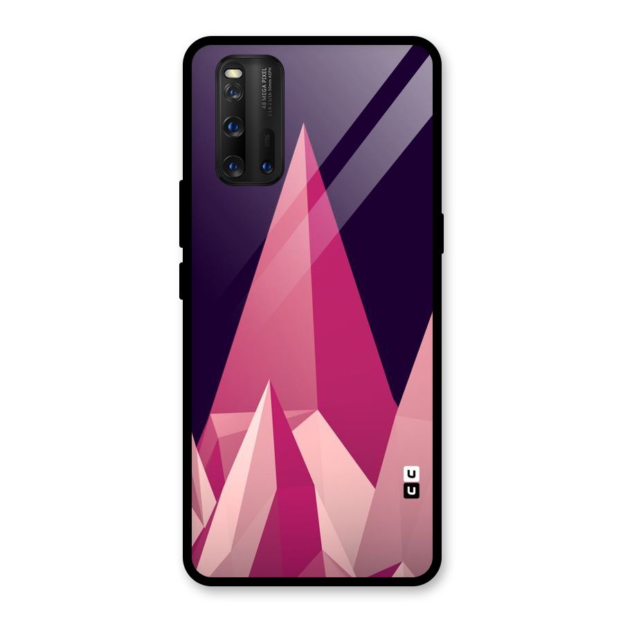 Pink Sharp Glass Back Case for Vivo iQOO 3