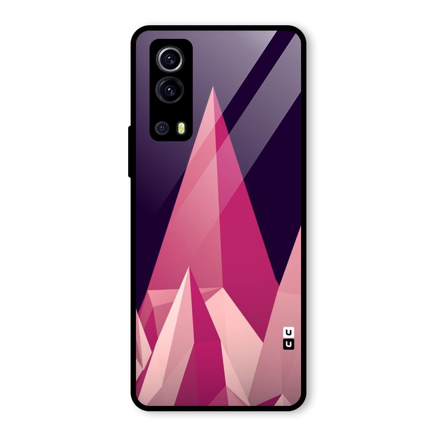 Pink Sharp Glass Back Case for Vivo iQOO Z3
