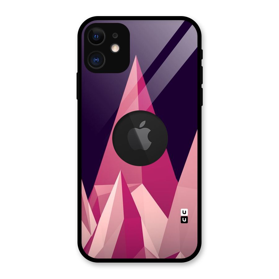 Pink Sharp Glass Back Case for iPhone 11 Logo Cut