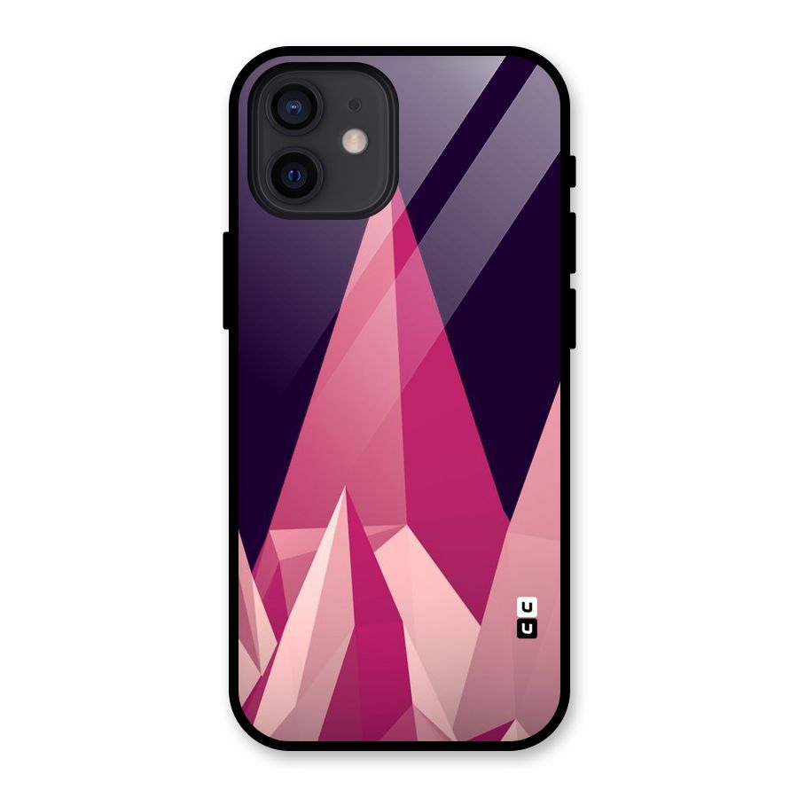Pink Sharp Glass Back Case for iPhone 12