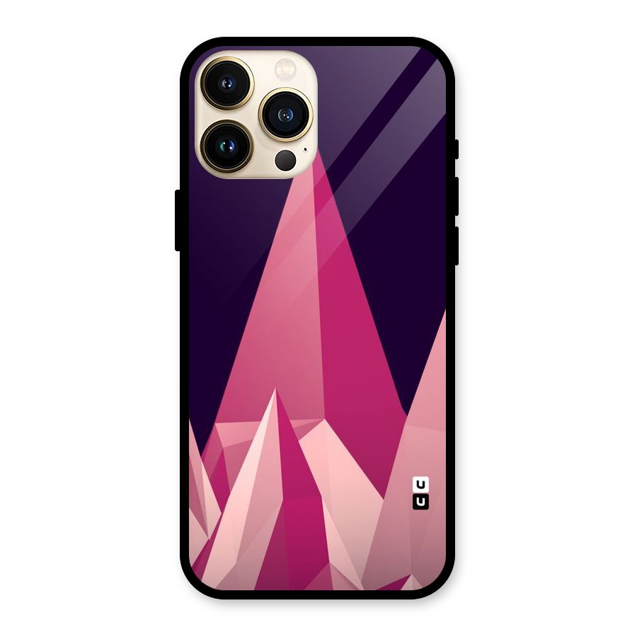 Pink Sharp Glass Back Case for iPhone 13 Pro Max