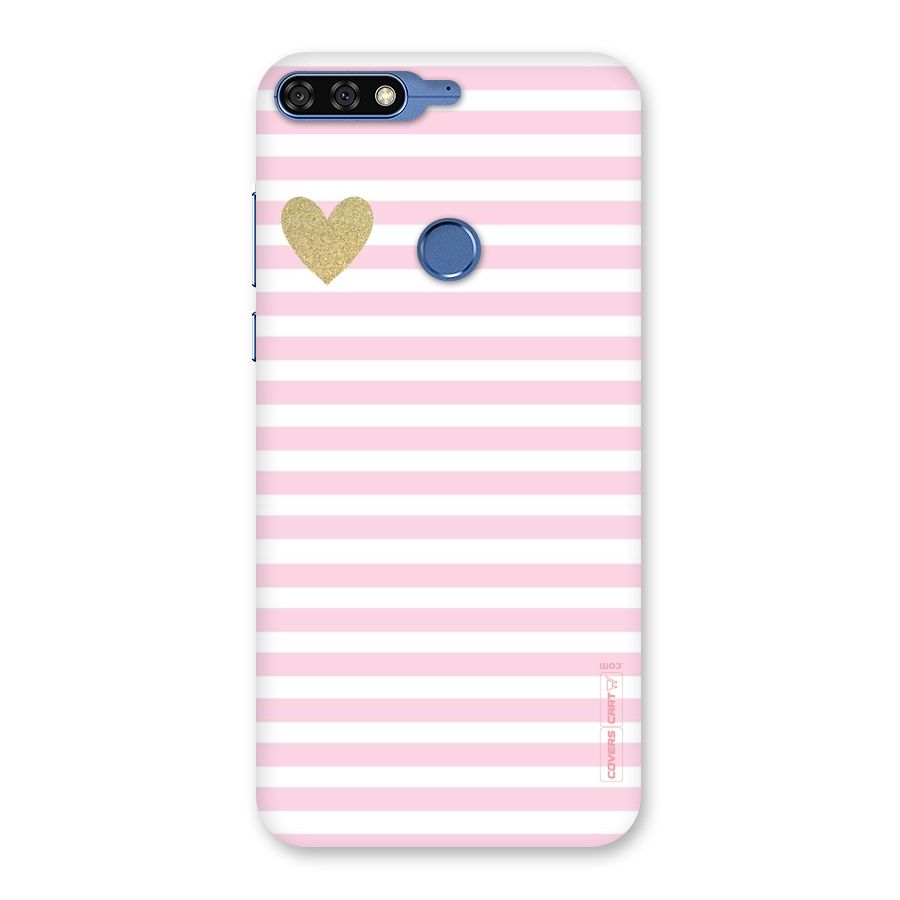 Pink Stripes Back Case for Honor 7C