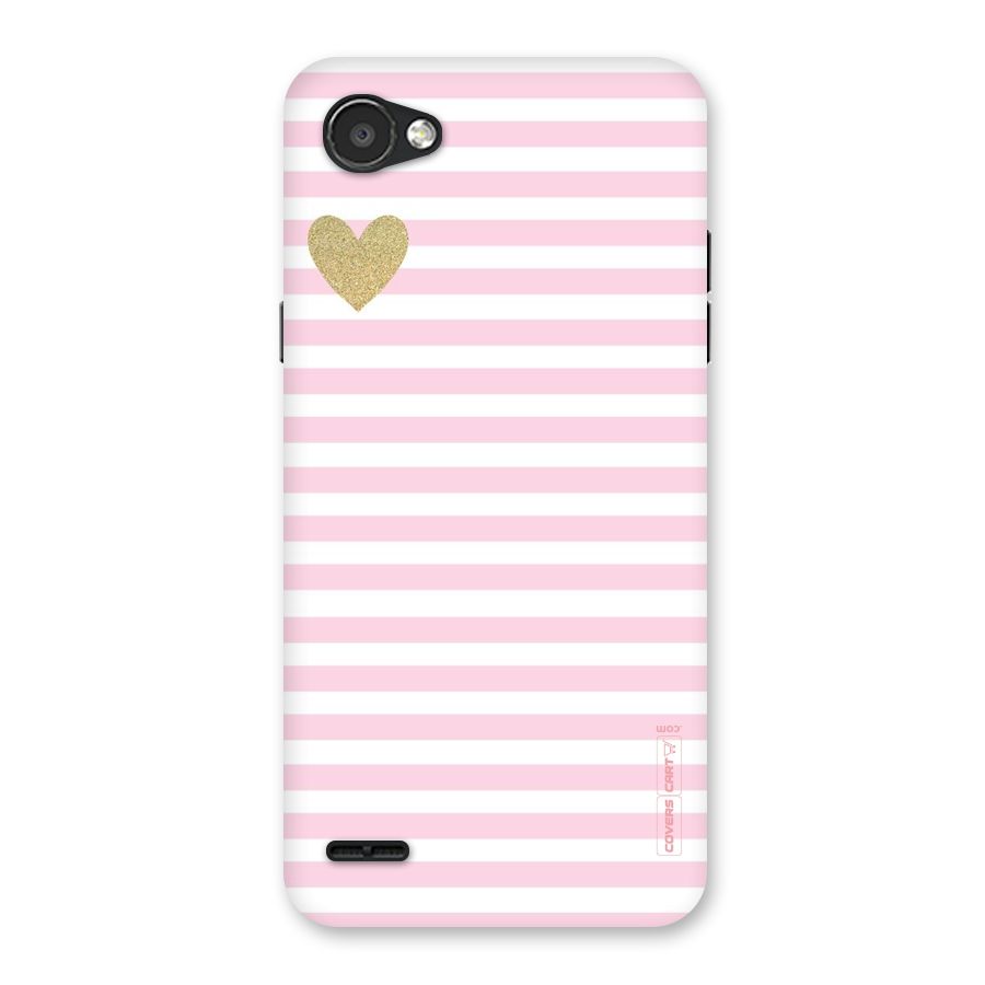 Pink Stripes Back Case for LG Q6