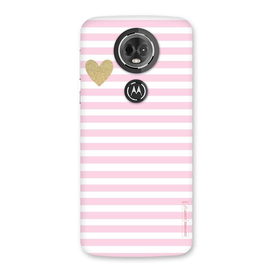 Pink Stripes Back Case for Moto E5 Plus
