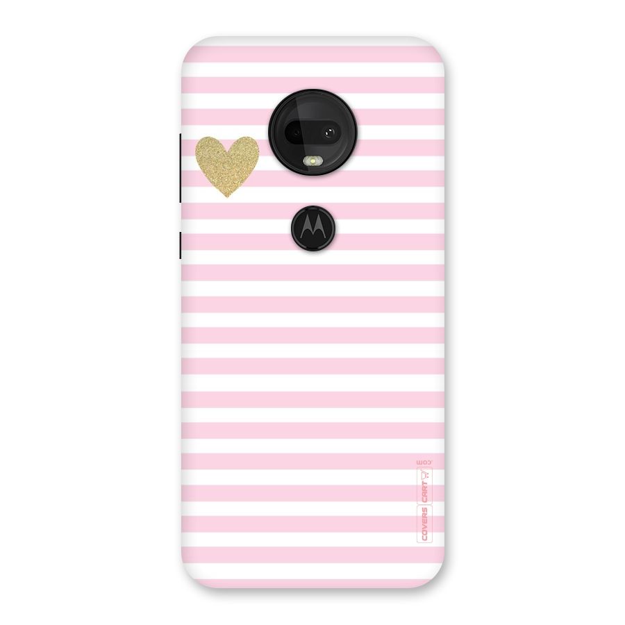 Pink Stripes Back Case for Moto G7