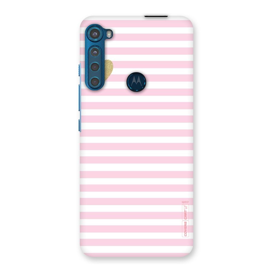 Pink Stripes Back Case for Motorola One Fusion Plus