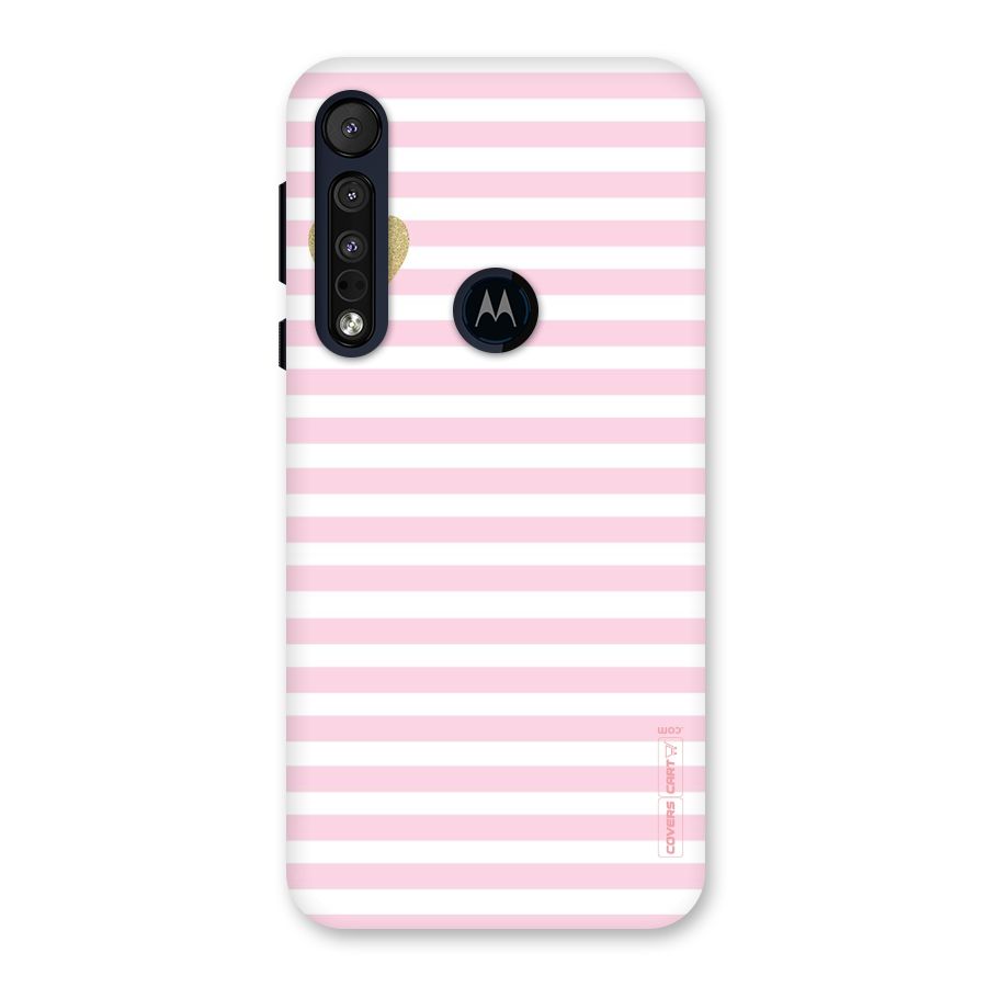 Pink Stripes Back Case for Motorola One Macro