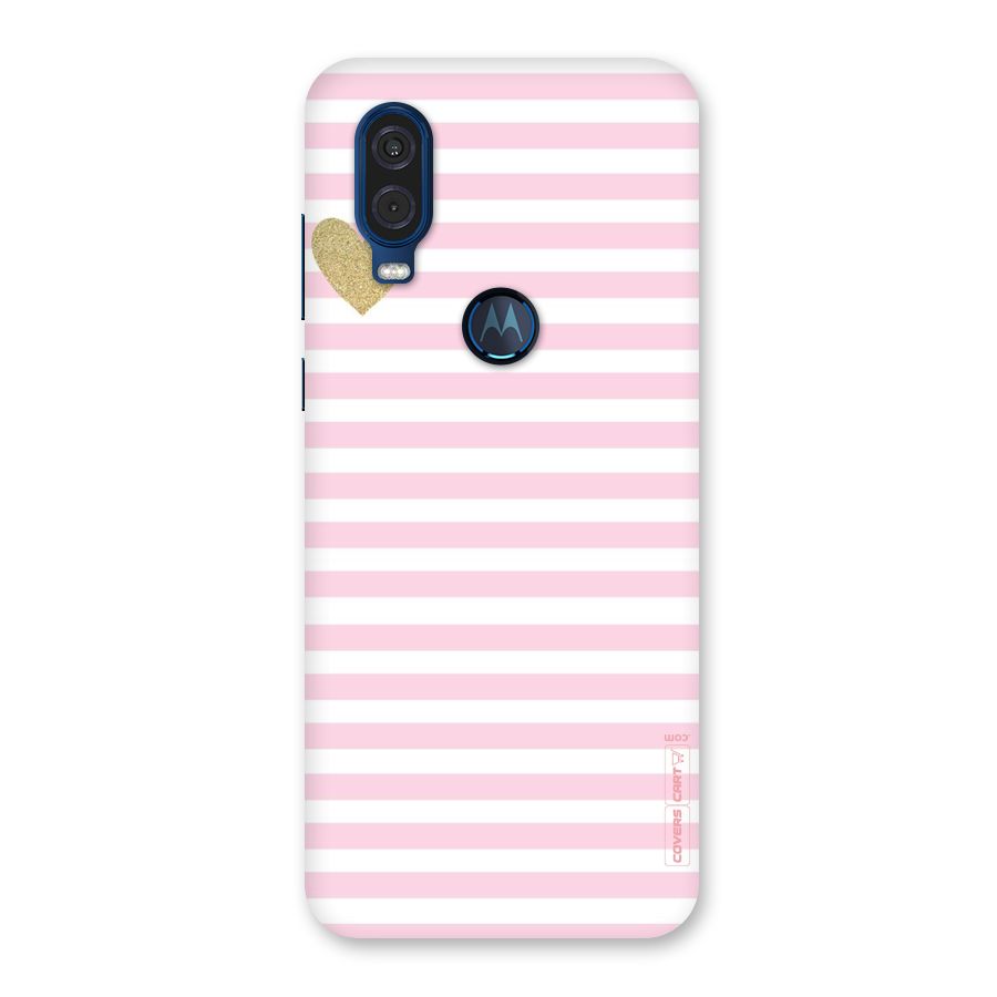 Pink Stripes Back Case for Motorola One Vision