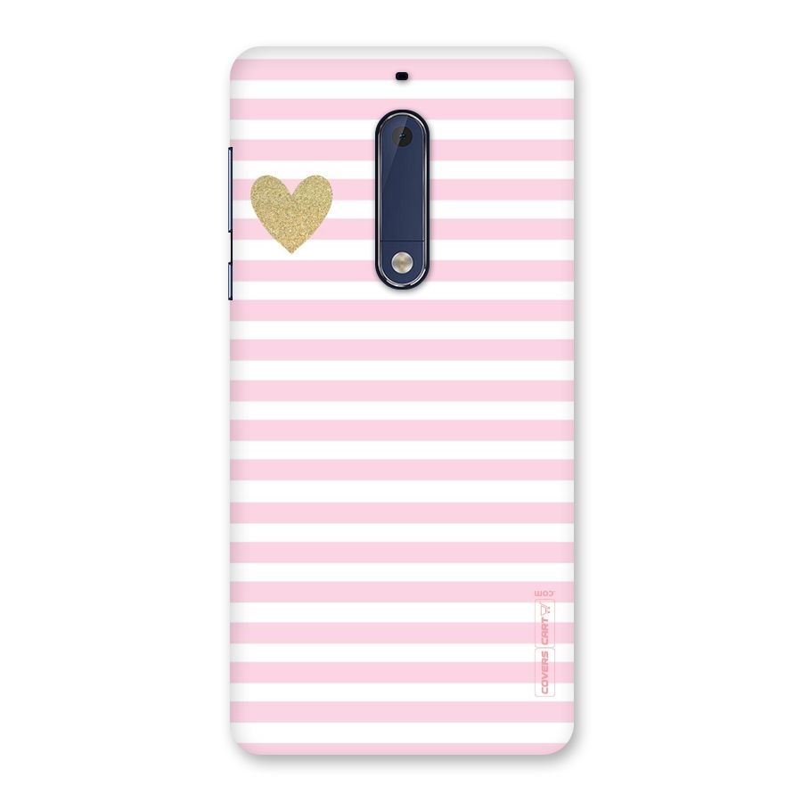 Pink Stripes Back Case for Nokia 5