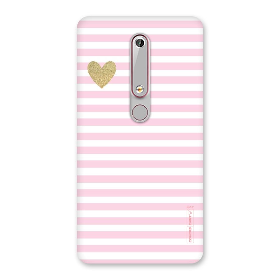 Pink Stripes Back Case for Nokia 6.1