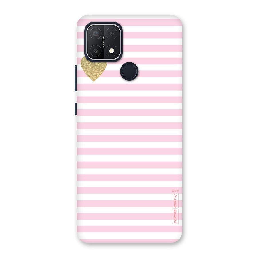 Pink Stripes Back Case for Oppo A15s