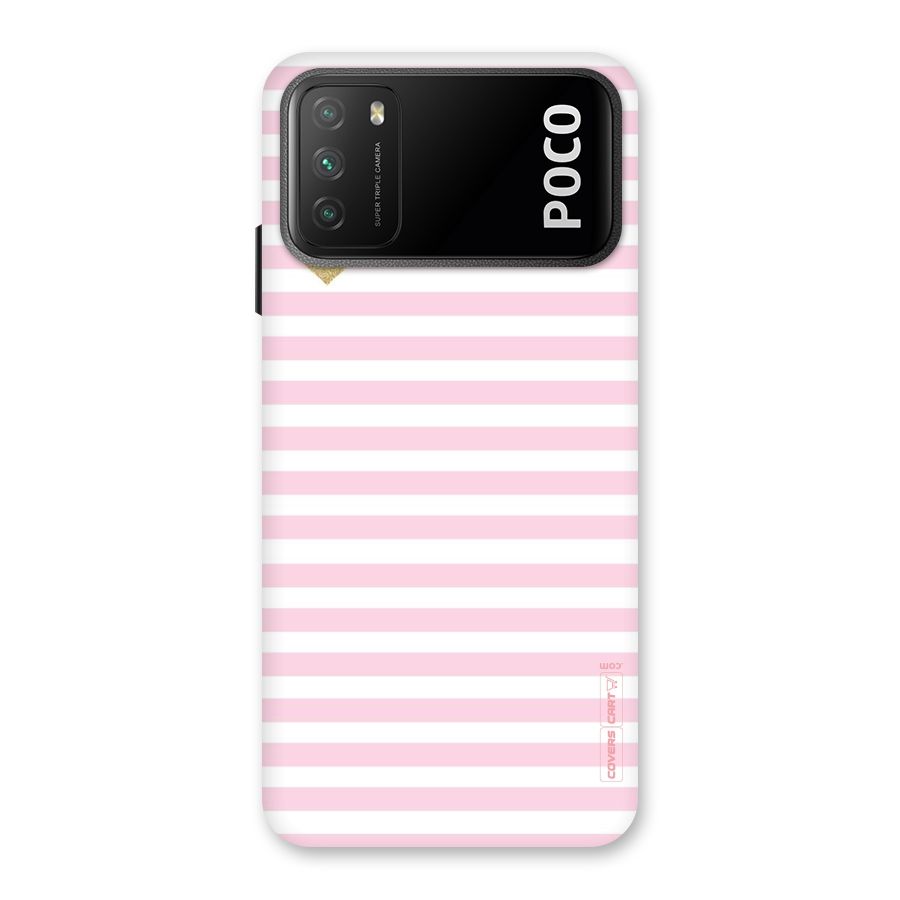 Pink Stripes Back Case for Poco M3