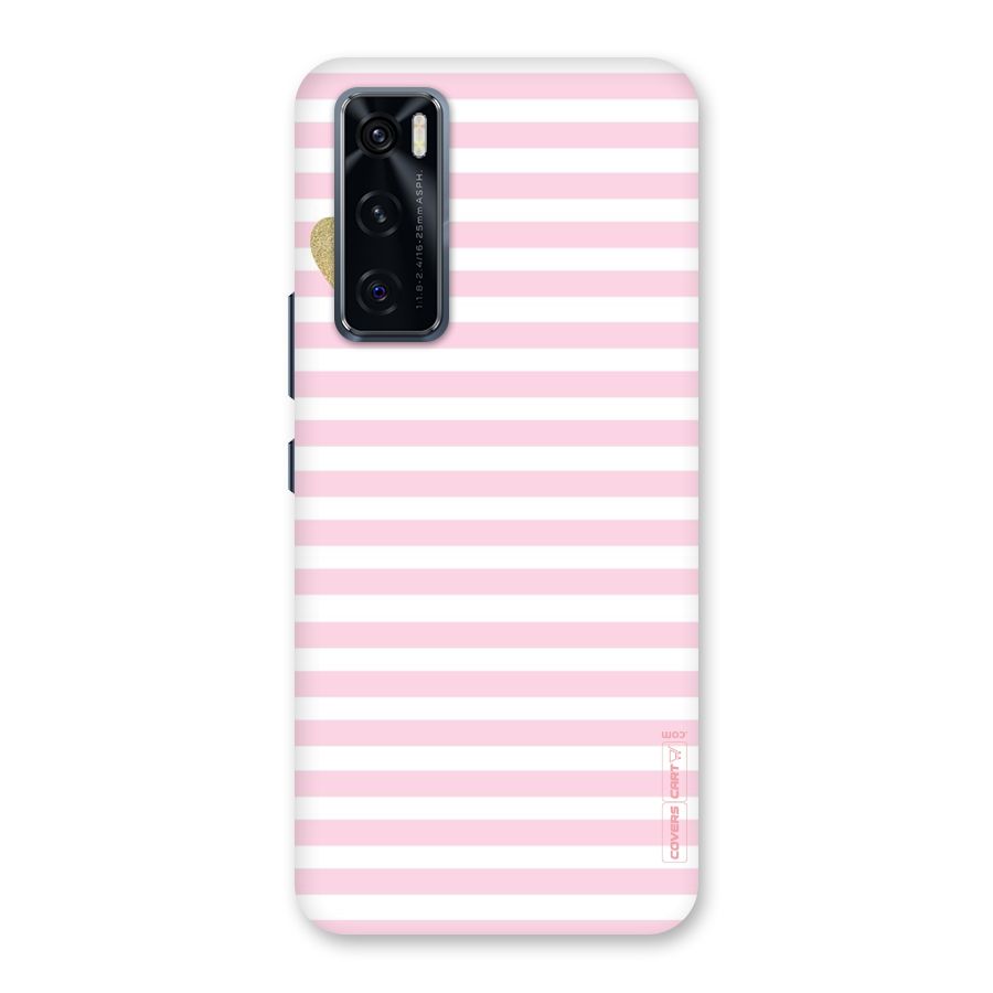 Pink Stripes Back Case for Vivo V20 SE