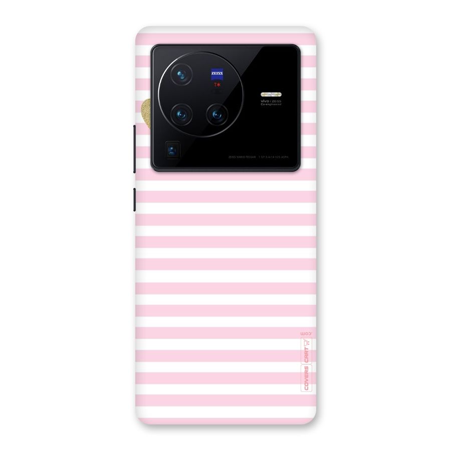 Pink Stripes Back Case for Vivo X80 Pro