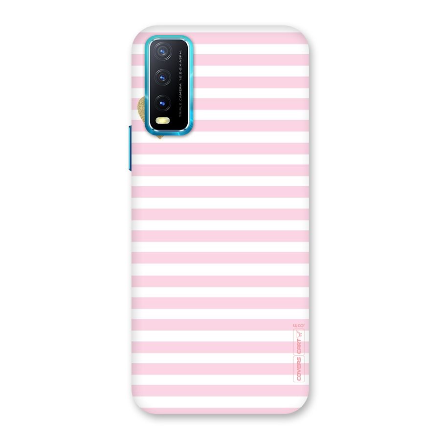Pink Stripes Back Case for Vivo Y20