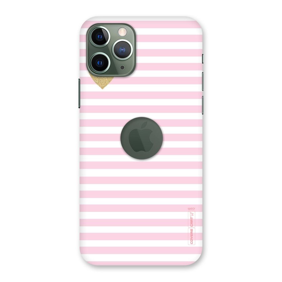 Pink Stripes Back Case for iPhone 11 Pro Logo  Cut