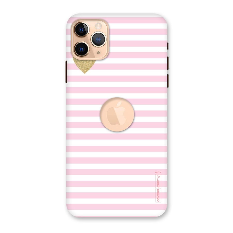 Pink Stripes Back Case for iPhone 11 Pro Max Logo Cut