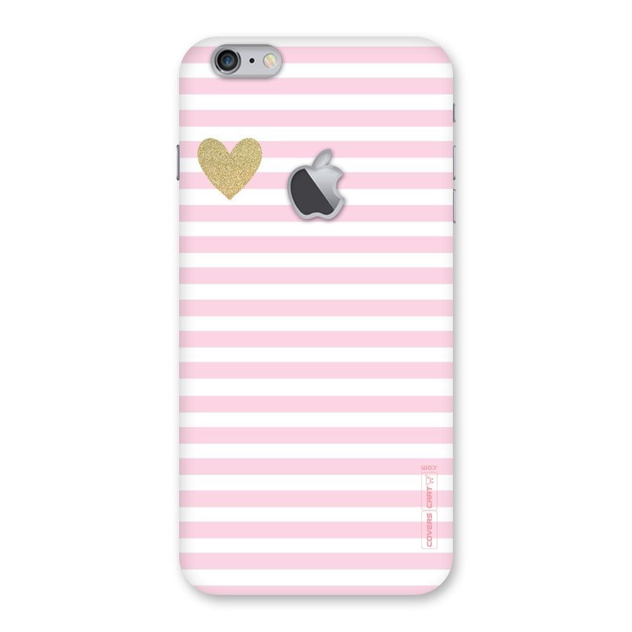 Pink Stripes Back Case for iPhone 6 Plus 6S Plus Logo Cut