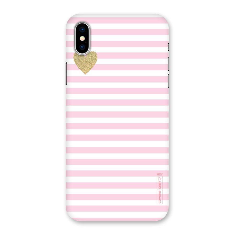Pink Stripes Back Case for iPhone XS