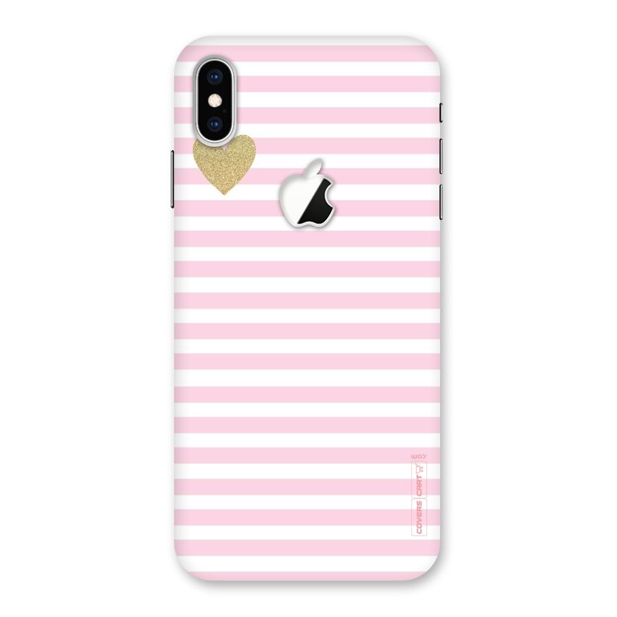 Pink Stripes Back Case for iPhone XS Max Apple Cut