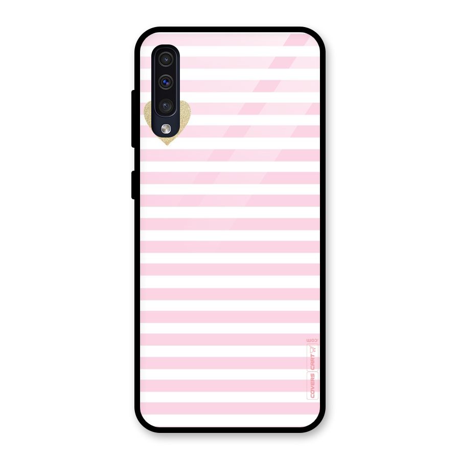 Pink Stripes Glass Back Case for Galaxy A30s