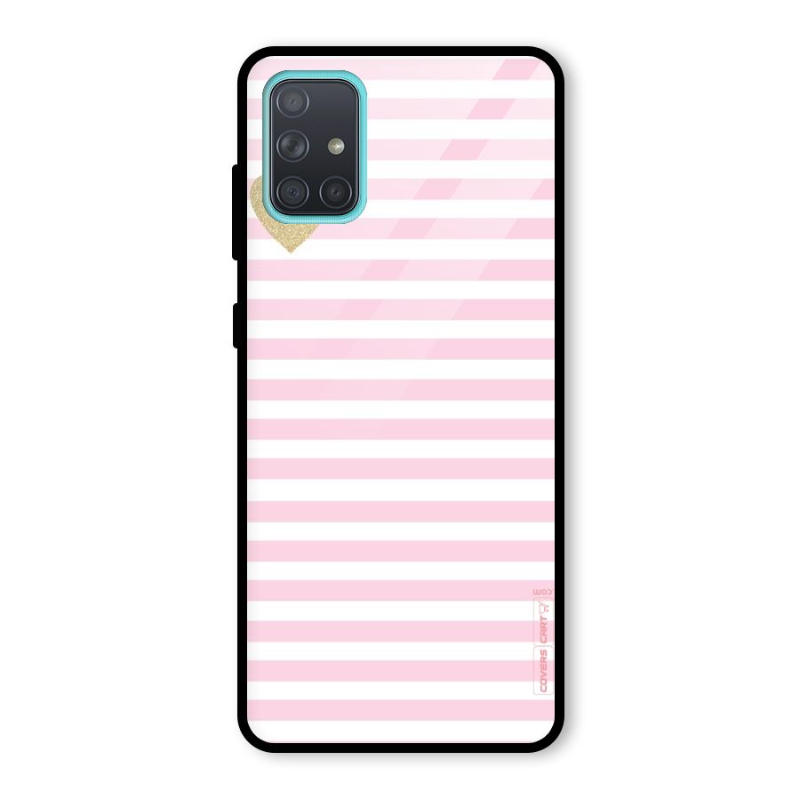 Pink Stripes Glass Back Case for Galaxy A71