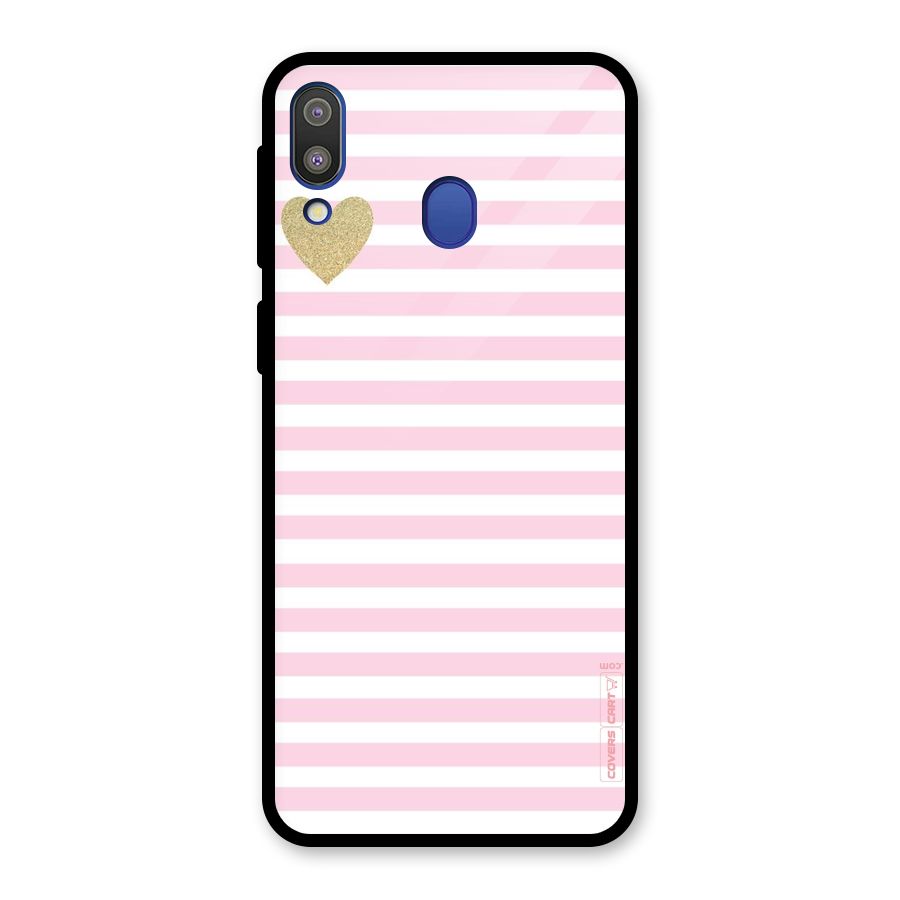 Pink Stripes Glass Back Case for Galaxy M20