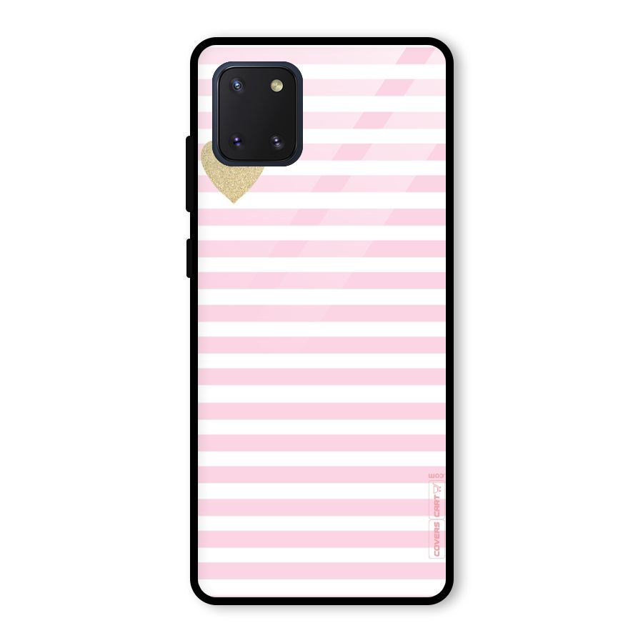 Pink Stripes Glass Back Case for Galaxy Note 10 Lite