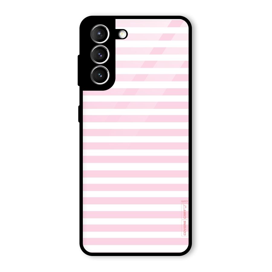 Pink Stripes Glass Back Case for Galaxy S21 5G