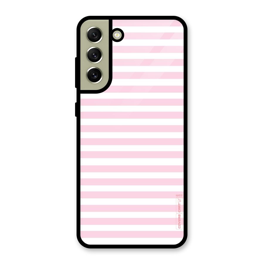 Pink Stripes Glass Back Case for Galaxy S21 FE 5G