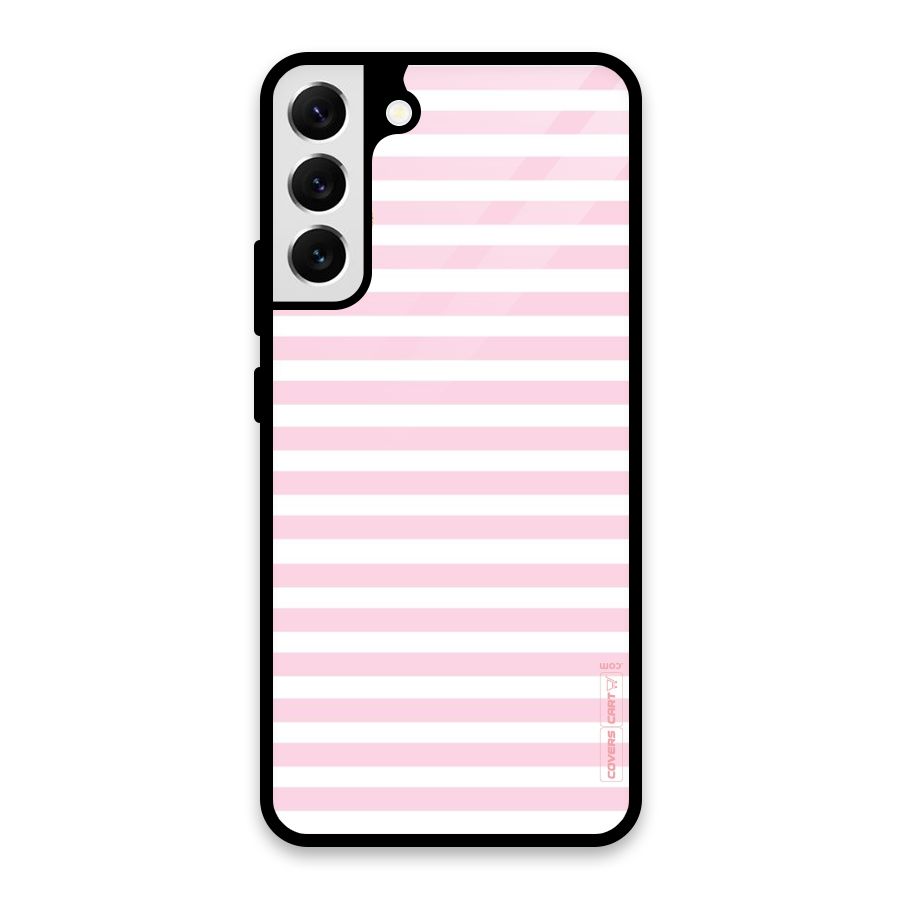 Pink Stripes Glass Back Case for Galaxy S22 Plus 5G