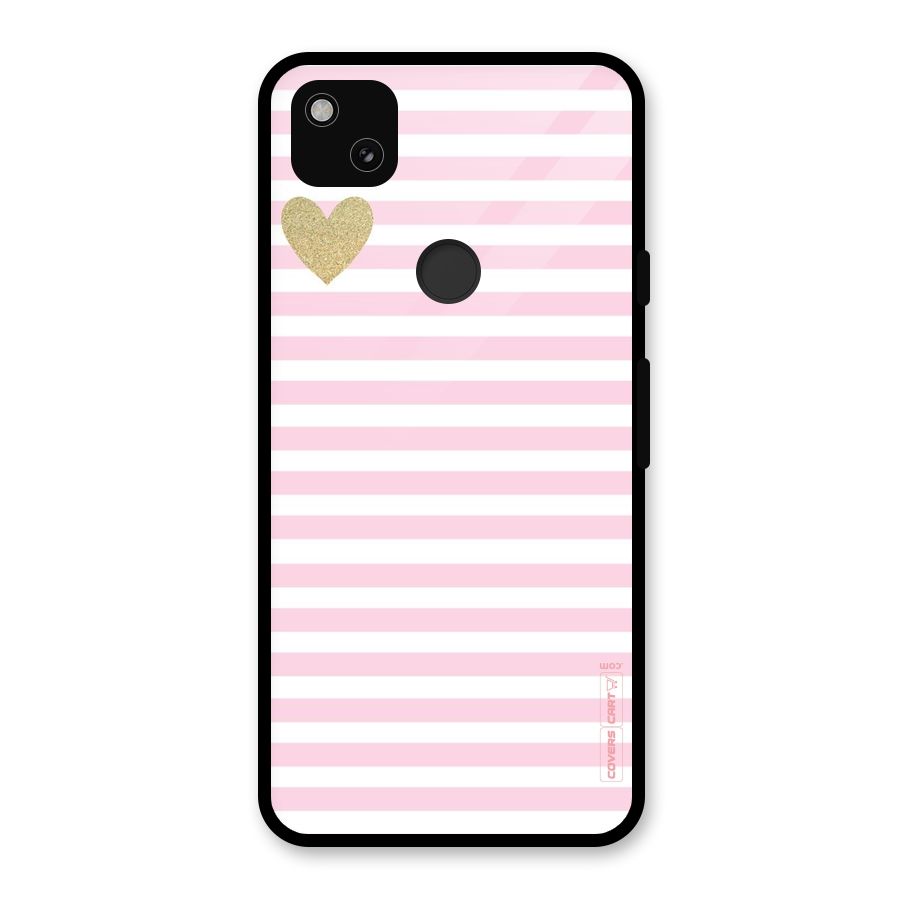 Pink Stripes Glass Back Case for Google Pixel 4a