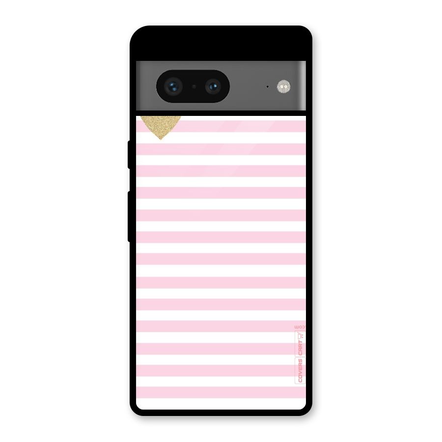 Pink Stripes Glass Back Case for Google Pixel 7