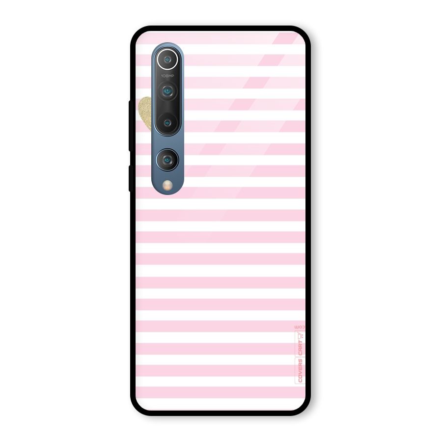 Pink Stripes Glass Back Case for Mi 10