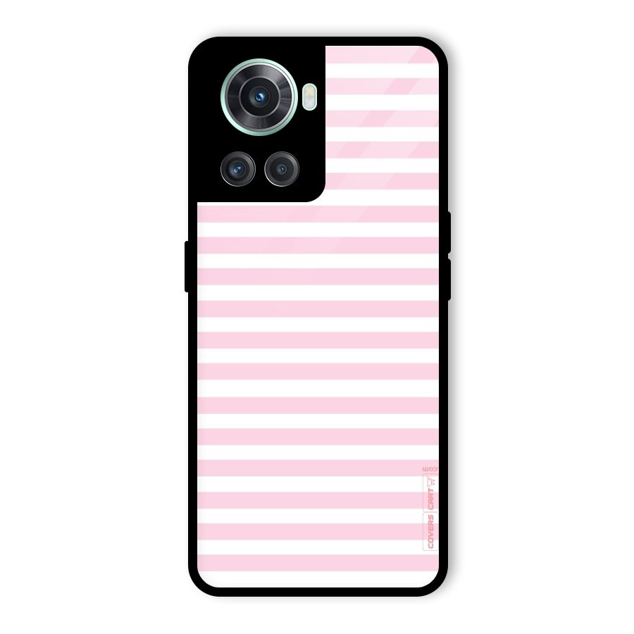 Pink Stripes Glass Back Case for OnePlus 10R