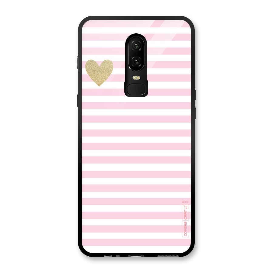 Pink Stripes Glass Back Case for OnePlus 6