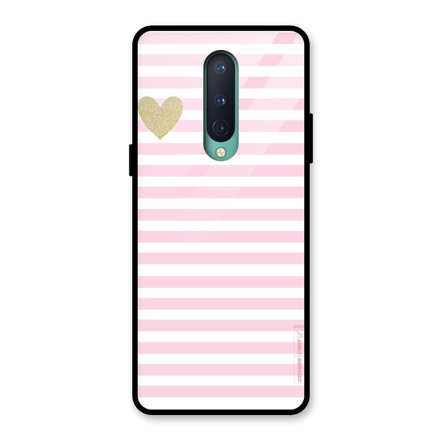 Pink Stripes Glass Back Case for OnePlus 8