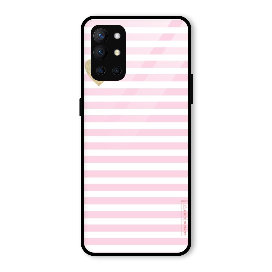 Pink Stripes Glass Back Case for OnePlus 9R